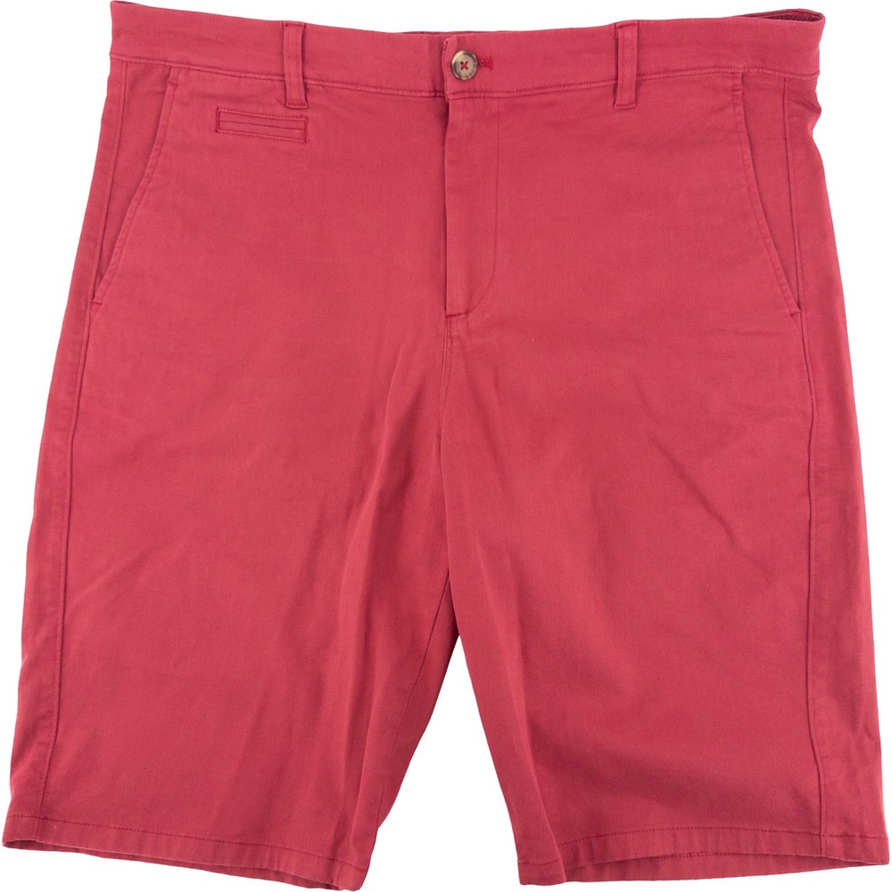 Johnnie-O Mens 34 Neal Chino Shorts Malibu Red Stretch Cotton Preppy Golf